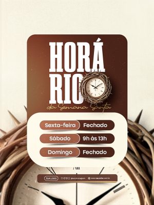 Horário de Funcionamento Semana Santa PSD Editável