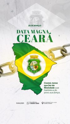 Ceará Data Magna 25 de Março Liberdade e História PSD Editável