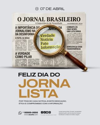Feliz Dia do Jornalista 07 de Abril Social Media PSD