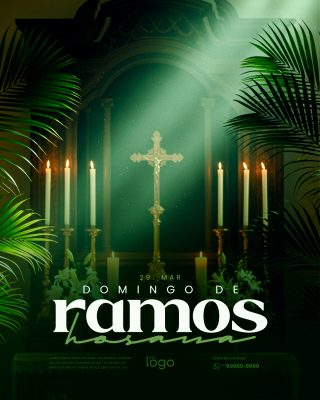 Domingo de Ramos 29 Março Evento Religioso Hosana PSD Editável