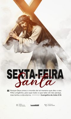 Sexta-Feira Santa Porque Deus Amou o Mundo Template Religioso PSD Editável