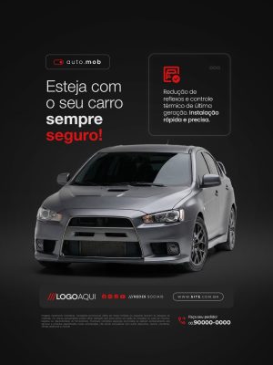 Insufilm Automotivo Películas Esteja Com Seu Carro Sempre Seguro PSD Editável