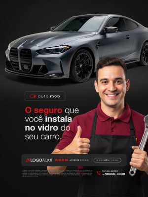 Insufilm Automotivo Películas O seguro Que Você Instala No Vidro do Seu Carro PSD Editável