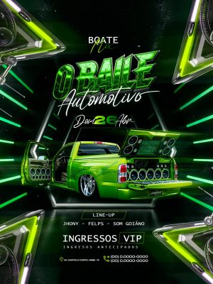 Flyer Próximos Shows O Baile Automotivo PSD Editável