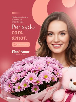 Floricultura Pensado Com Amor Modelos Exclusivos PSD Editável