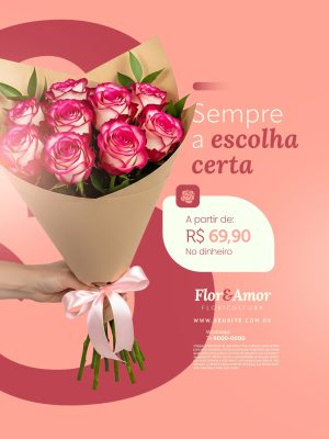 Floricultura Sempre a Escolha Certa PSD Editável