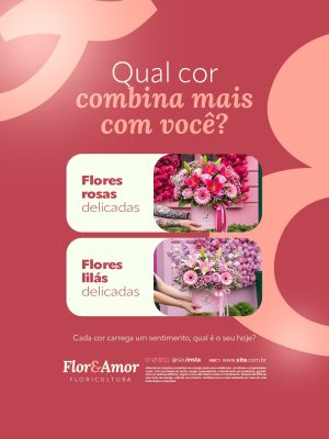 Floricultura Qual Cor Combina Mais Com Você PSD Editável