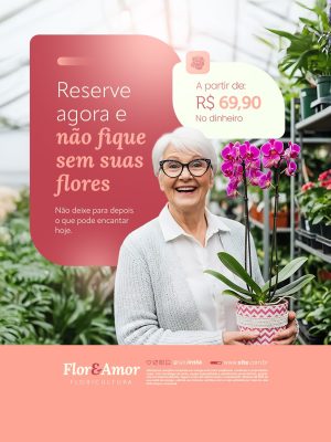 Floricultura Reserve Agora e Não Fique Sem Suas Flores PSD Editável