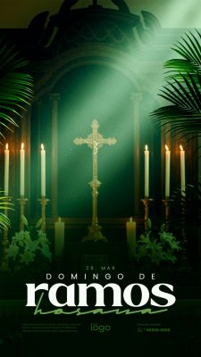Story Domingo de Ramos Hosana Template Post Histórias PSD Editável