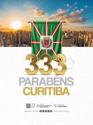 Parabéns Curitiba 333 anos 29 de Março PSD Editável