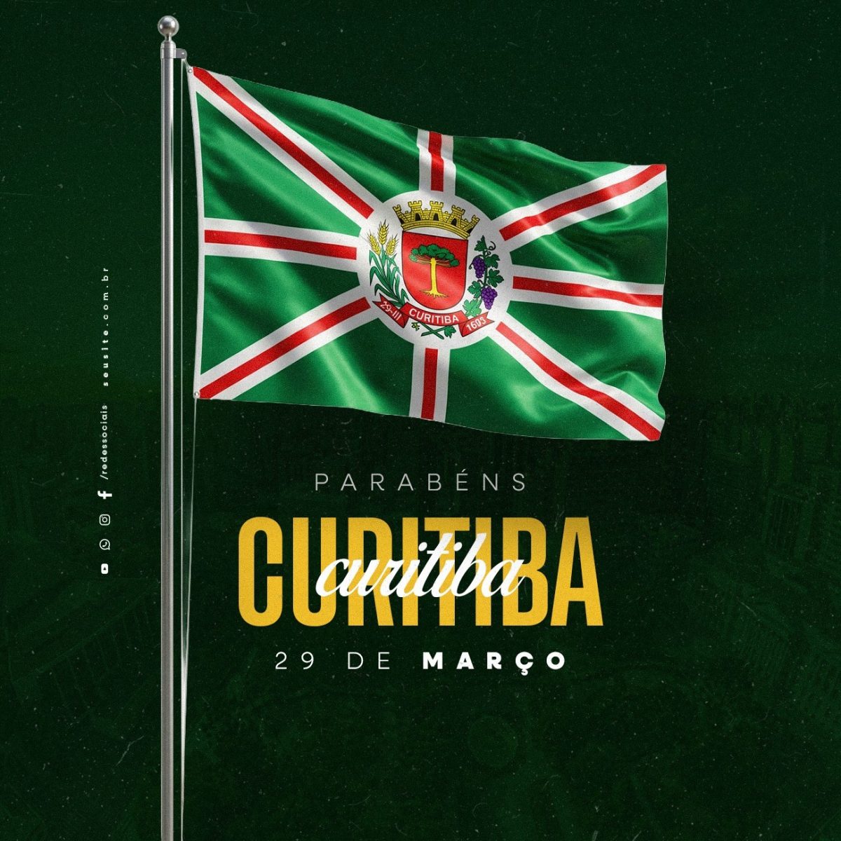 Parabéns Curitiba 29 de Março PSD Editável