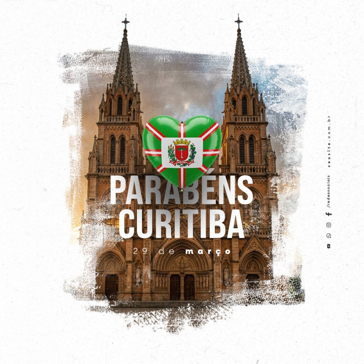 Parabéns Curitiba  29 de Março PSD Editável