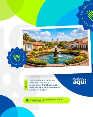 Aniversário da Cidade 185 Anos Crescimento e Transformação PSD Editável