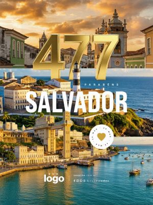 Parabéns Salvador 477 Anos 29 Março PSD Editável