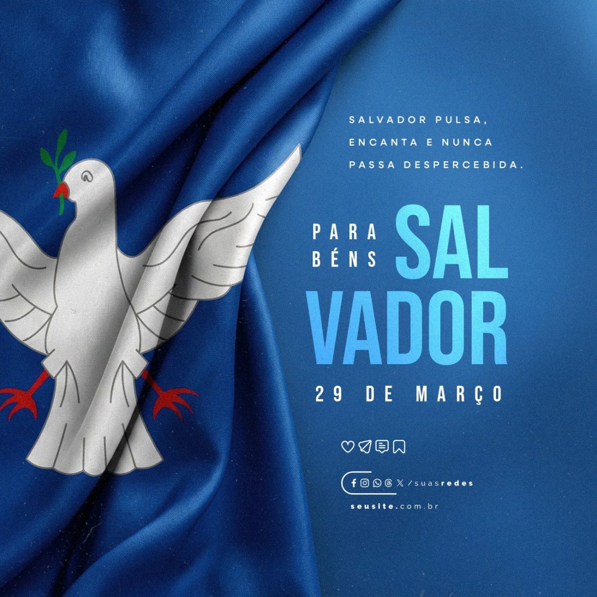 Parabéns Salvador 477 Anos 29 de Março PSD Editável