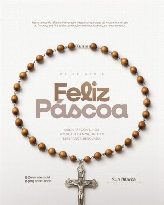 Páscoa Feliz Páscoa Desejos de Paz e Renovação PSD Editável