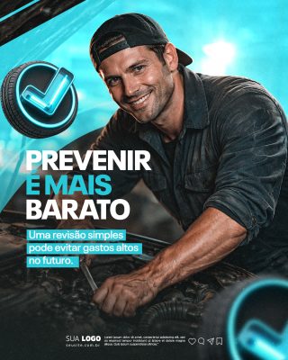 Serviços Automotivos Manutenção Preventiva Economia Cuidar PSD Editável