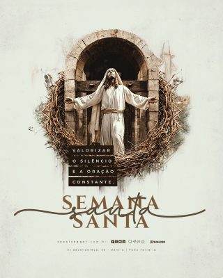 Semana Santa Valorizar o Silêncio e a Oração PSD Editável