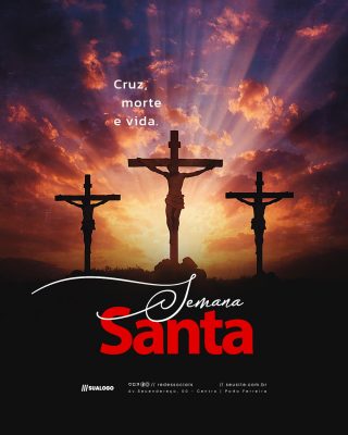 Semana Santa Cruz Morte e Vida PSD Editável