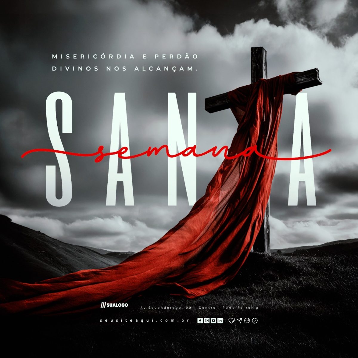 Semana Santa Misericórdia e Perdão Divinos Nos Alcançam PSD Editável