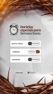 Semana Santa Horários Especiais Fechado ou Aberto PSD Editável