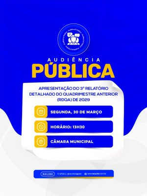 Audiência Pública Convite Câmara Municipal PSD Editável