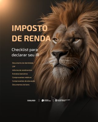 Imposto de Renda Checklist Declarar IR Leão Design PSD Editável