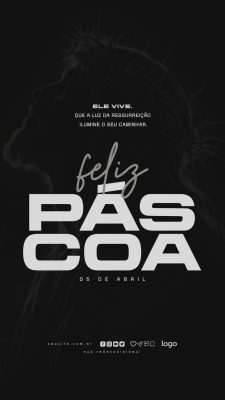 Páscoa Ele Vive Luz da Ressurreição PSD Editável