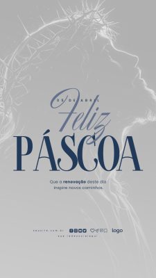 Páscoa Feliz Páscoa 05 de Abril Renovação Template Vertical PSD Editável