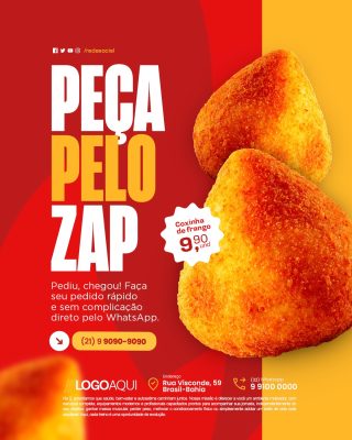 Salgateria Peça Pelo Zap Pediu Chegou PSD Editável