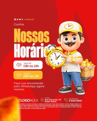 Salgateria Confira Nossos Horários PSD Editável