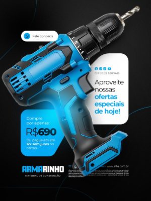 Loja de Materiais de Construção Aproveite Nossas Ofertas Especiais de Hoje PSD Editável