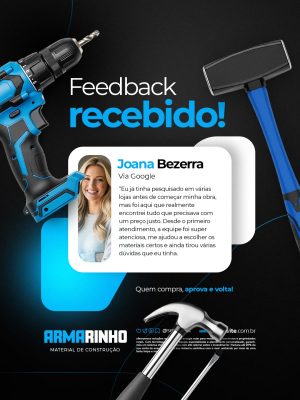 Loja de Materiais de Construção Feedback Recebido PSD Editável