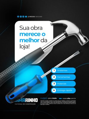 Loja de Materiais de Construção Sua Obra Merece o Melhor da Loja PSD Editável