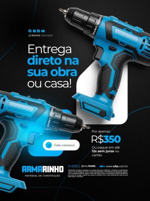 Loja de Materiais de Construção Entrega Direto Na Sua Obra ou Casa PSD Editável