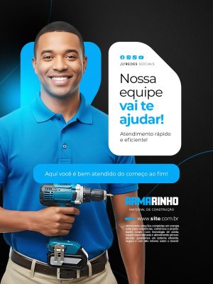 Loja de Materiais de Construção Nossa Equipe Vai te Ajudar PSD Editável