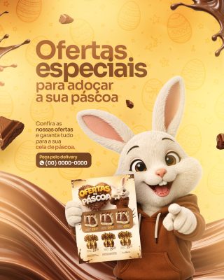 Páscoa Ofertas Especiais Para Adoçar Sua Páscoa PSD Editável