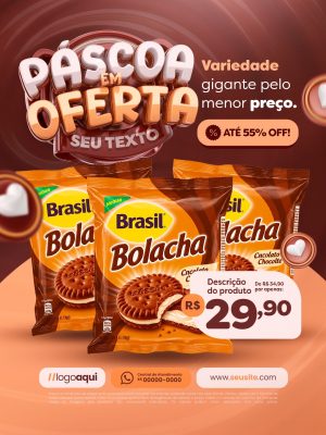 Páscoa Em Ofertas Variedade Gigante Pelo Menor Preços PSD Editável