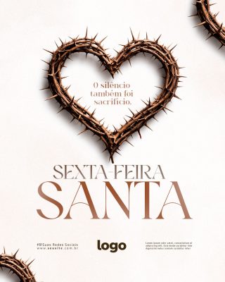 Sexta-Feira Santa O Silêncio Também Foi Sacrifício PSD Editável
