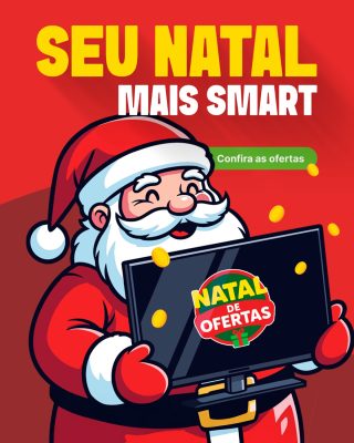 Natal Ofertas Papai Noel Smart TV Promocional PSD Editável