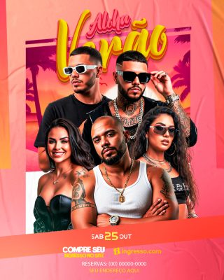 Aldha Verao Sab 25 Out Post Redes Sociais Festivas PSD Editável