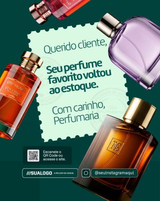 Perfumaria Seu Perfume Favorito Voltou ao Estoque PSD Editável