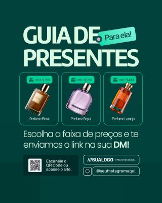 Perfumaria Guia de Presentes Para Ela Escolha a Faixa de Preços PSD Editável
