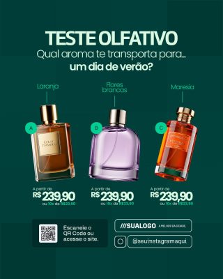 Perfumaria Teste Olfativo Qual Aroma Te Transporta Para Um Dia De Verão PSD Editável