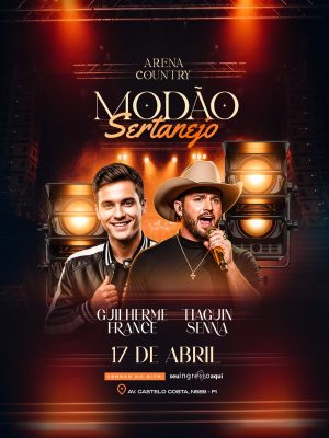 Flyer Próximos Shows Modão Sertanejo Arena Country PSD Editável