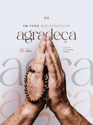 Frase Motivacional Em Tudo Que Acontecer Agradeça PSD Editável