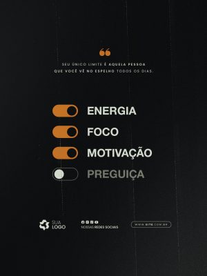 Frase Motivacional Seu Único Limite PSD Editável