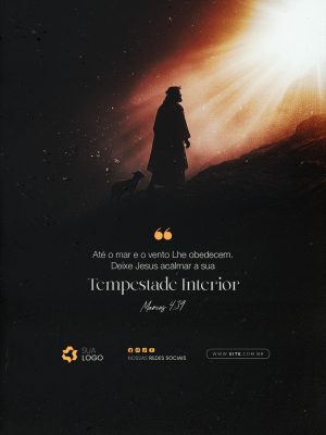 Frase Motivacional Até o Mar e o Vento Lhe Obedecem PSD Editável
