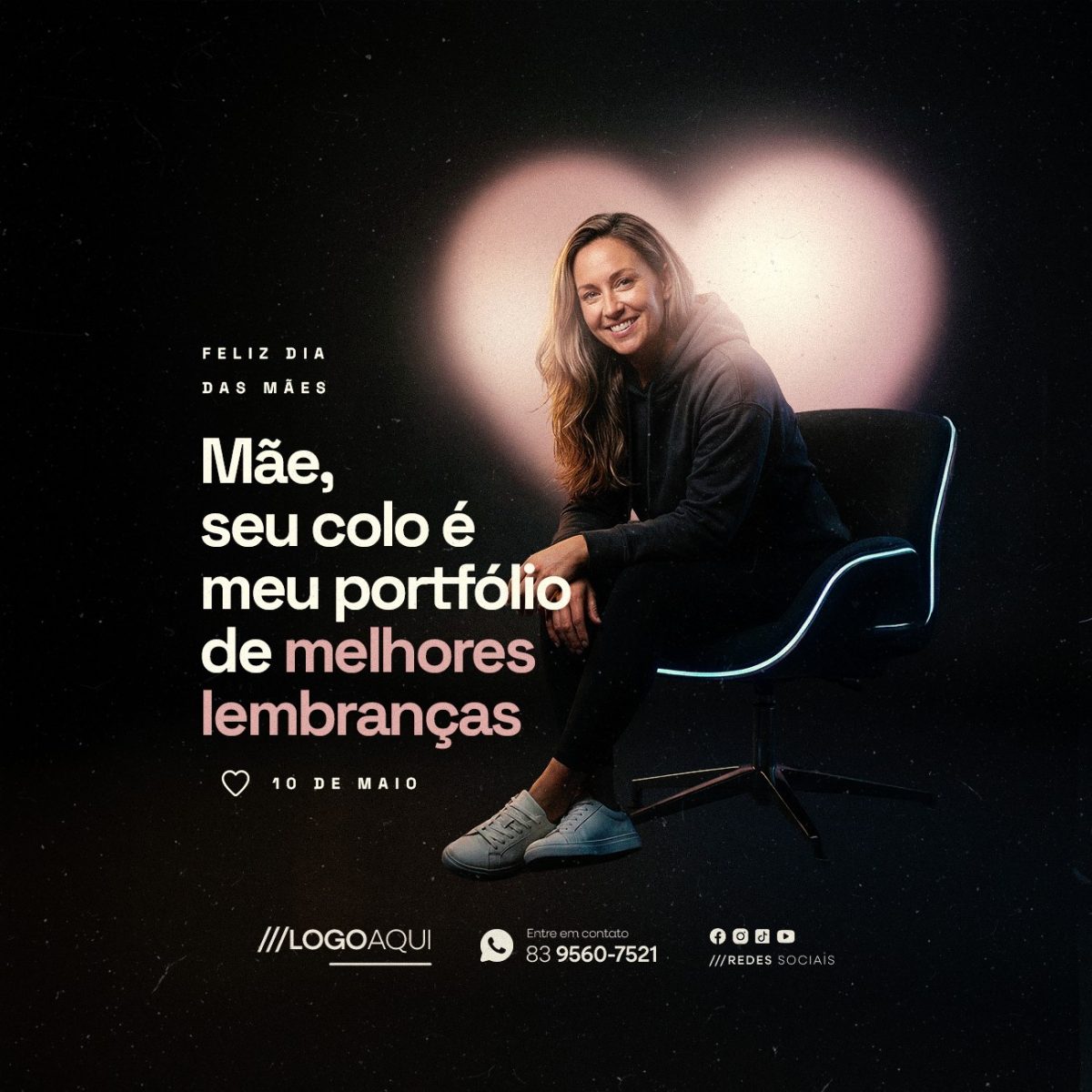 Feliz Dia das Mães 10 de Maio Seu Colo Meu Portfólio PSD Editável