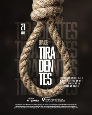 Tiradentes 21 Abril Data Histórica do Brasil PSD Editável